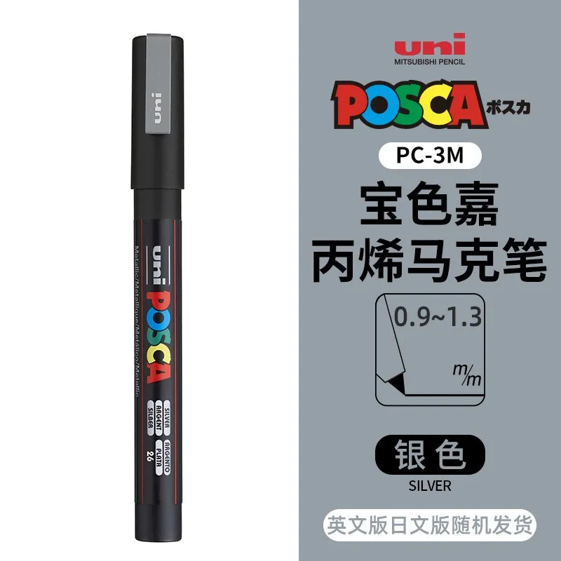 uni POSCA POP Water-Based Marker,Assorted Colors PC-1M/3M/5M 0.7~2.5mm Tips Professional Acrylic Paint Pen for Artists&Designers