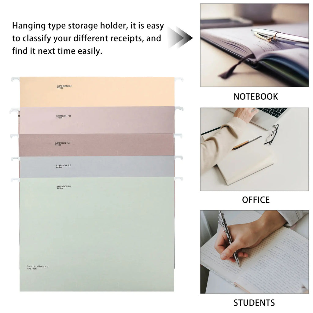 5Pcs Hanging File Folder Set Heavy Duty Metal Reinforced Receipts Organizer Portable Office School Home Bills Holder Document
