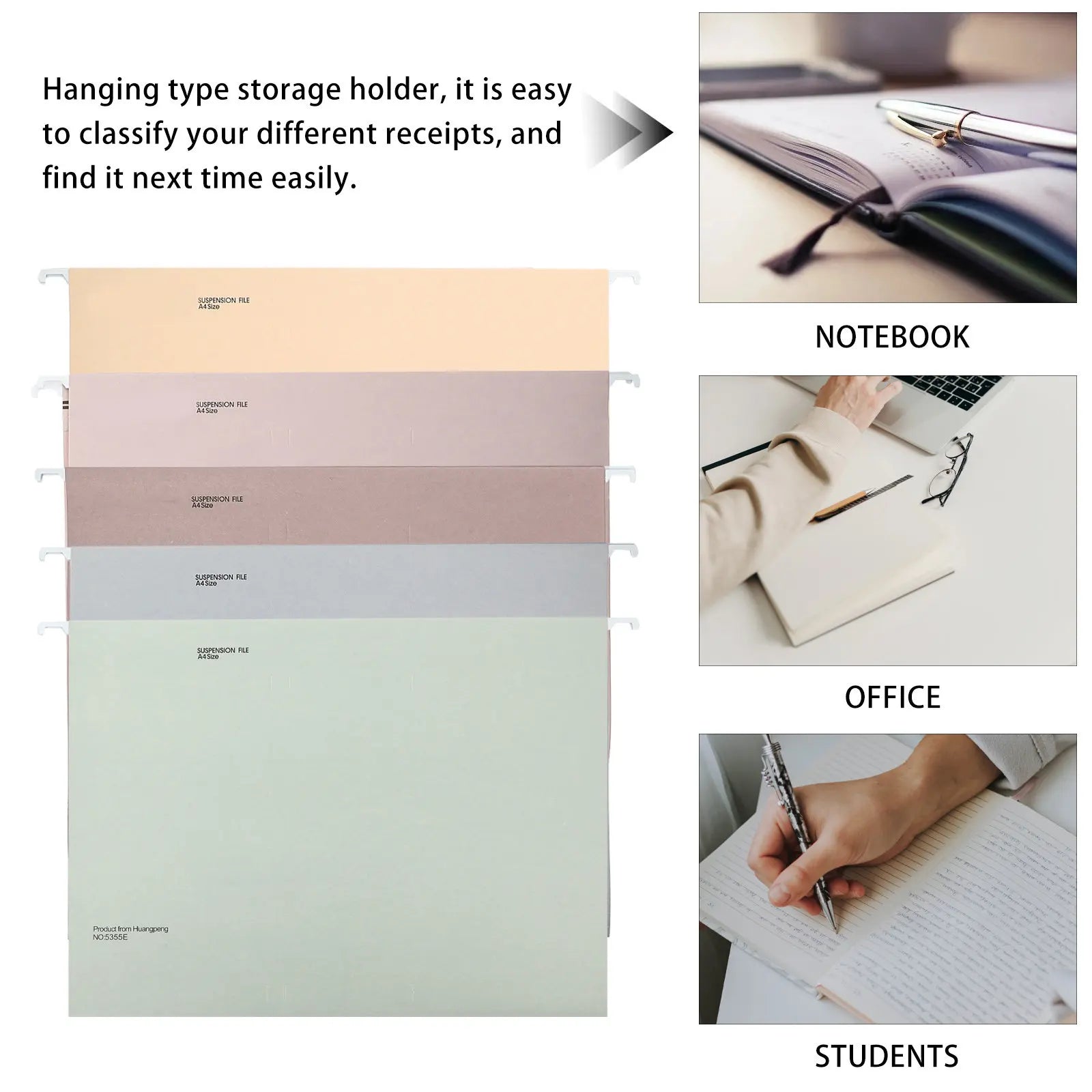 5Pcs Hanging File Folder Set Heavy Duty Metal Reinforced Receipts Organizer Portable Office School Home Bills Holder Document