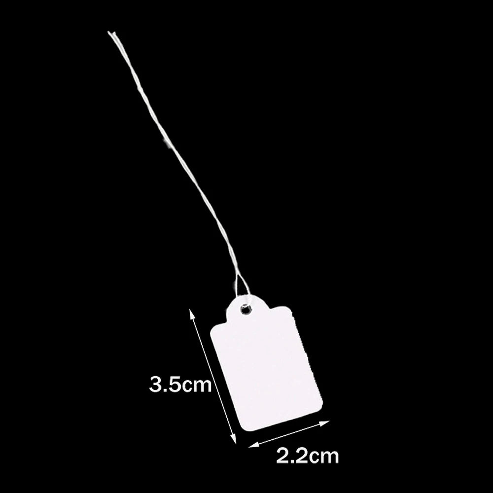 100pcs  Price Tags with String Attached Mini White Hang Price Labels Display for Product Jewelry Clothing Small Business Selling