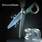 Deli Stainless Steel Scissors 3D Curved Knife Black Blade Home Office Hand Craft Anti-stick Shear Scissor School Stationery