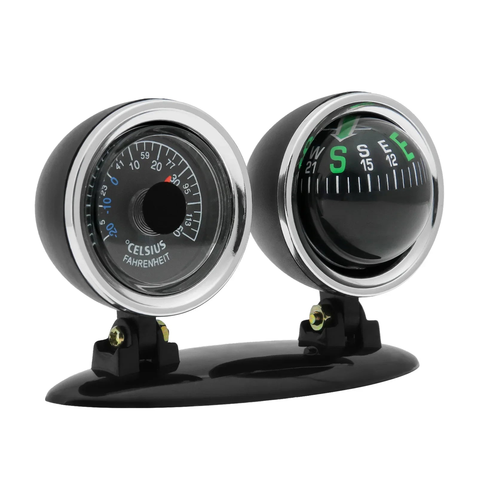 Car Compass Thermometer 2 in 1 Dashboard Navigation Guide Ball Compass Portable Accessories For Vehicle Car Auto Compass