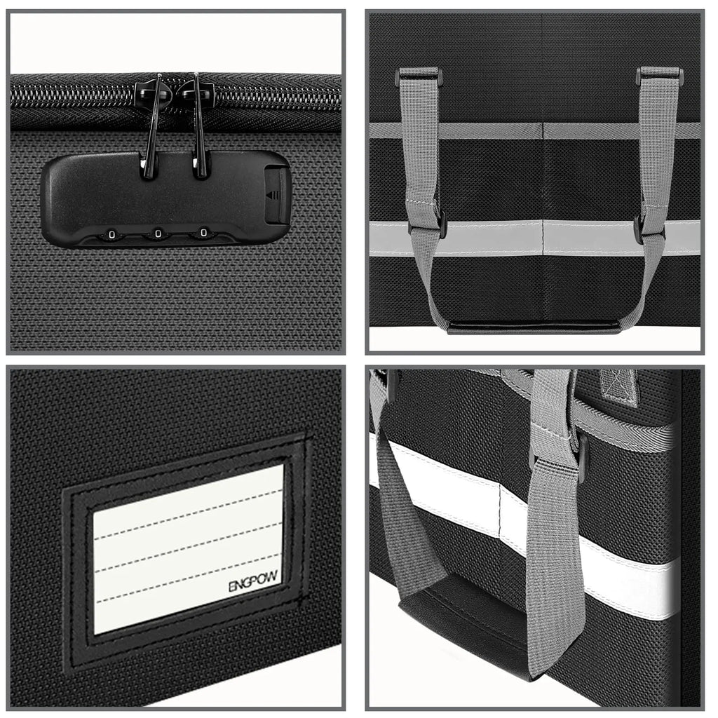 File Box with Lock,Fireproof Box File Storage Organizer Anti-Static Box,Collapsible Fireproof Document Box Filing Box with Handl