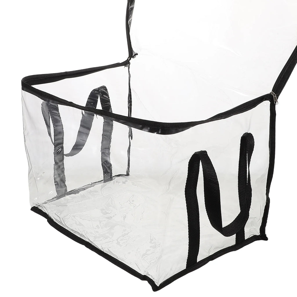 Collapsible Transparent Storage Box Student Portable Book Cube Large Capacity Waterproof Clear Organizer Storage Container