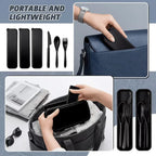 20-piece reusable plastic cutlery set, 3-in-1 camping cutlery set with storage box, includes knife, fork, spoon, and cutlery box