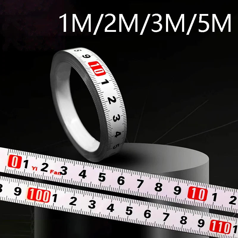 1/2/3/5M Stainless Steel Miter Track Tape Measure Self Adhesive Metric Scale Ruler Rust-Proof Durable and Wear-Resistan Ruler