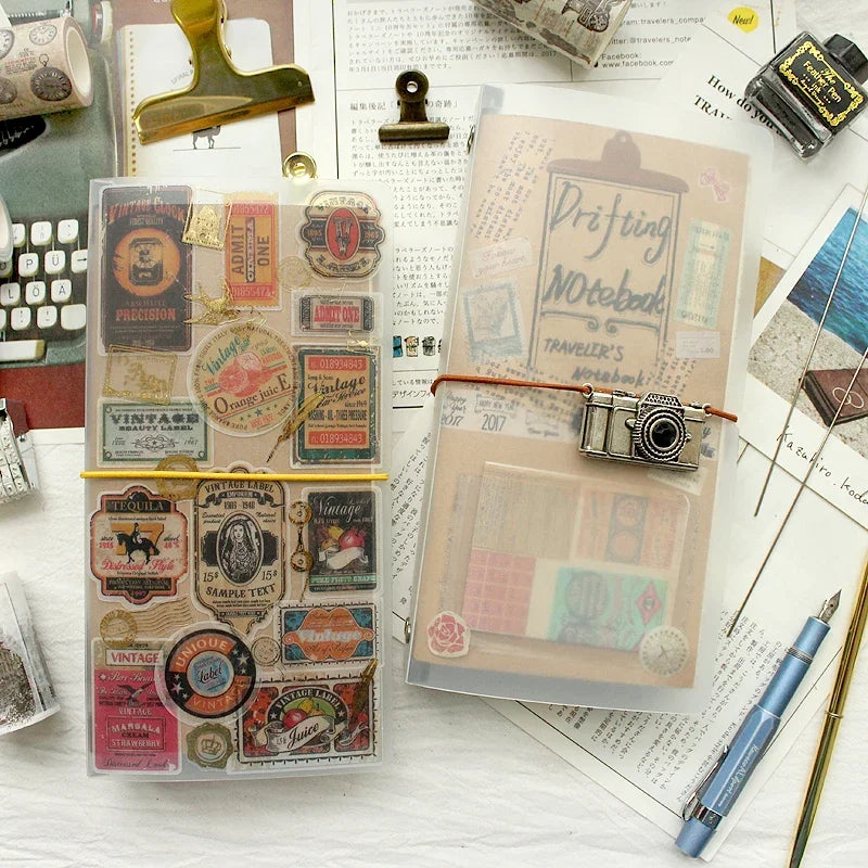 Travelers Notebook Journal Inset Refill Storage Book for Travelers Planner Inner Page Filler Papers PVC Cover Vintage Stationery