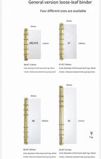 A5 A6 A7 A8 Ring Binder Buckle Metal Binder 6 Holes Clip File Folder Shell Notebook Side Insertion Loose Leaf Book Board Planner