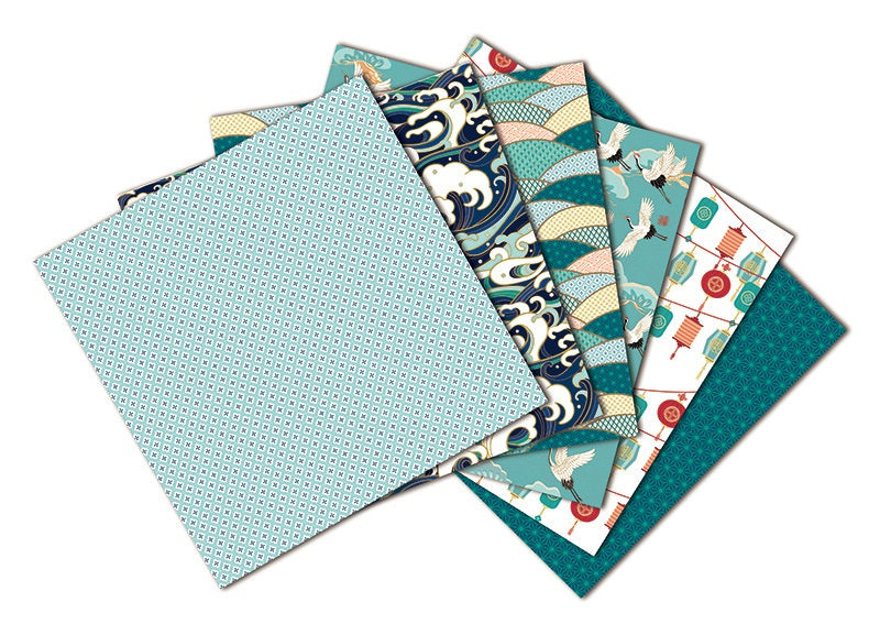 12Sheets Crane Craft Paper Pads Cutting Dies Art Background Origami Scrapbooking Card Making
