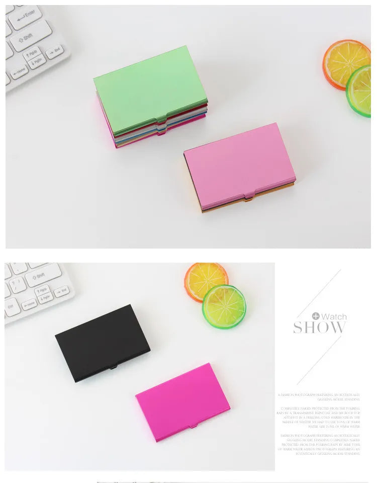 Business Aluminum Alloy Business Card Box, Portable and Portable, Credit Card Box, Colorful Metal Small Business Card Holder