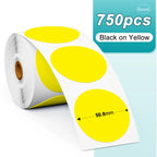 Phomemo PM241 Shipping Printer Label Sticker Round Paper Square Label Rainbow Color for DIY Logo Design Small Business Adress