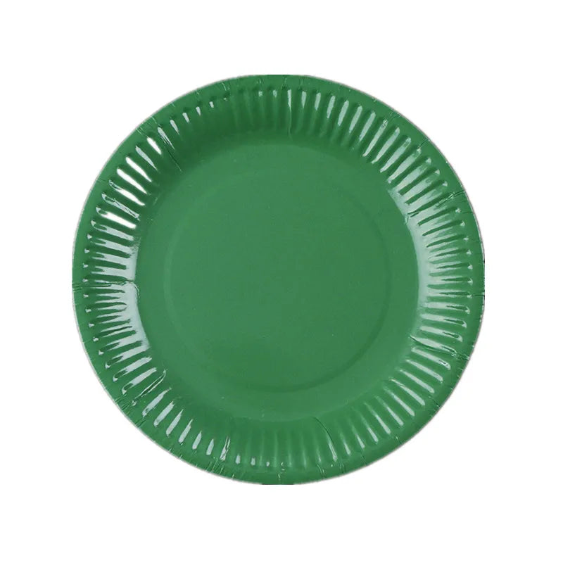 Solid Color Disposable Tableware Set Party Supplies Paper Plates Cups Wedding Birthday Party Decorations Adult Favor
