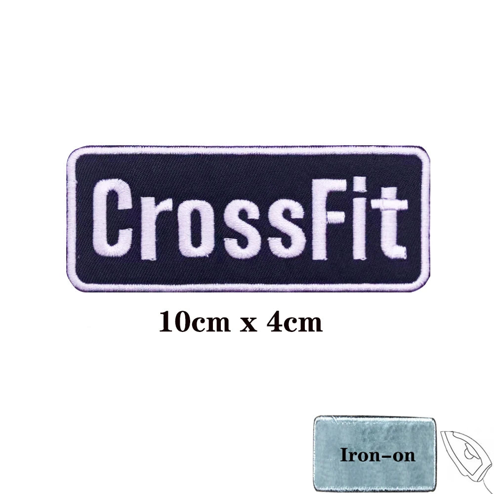CrossFit Name Tags Patch Embroidered Applique Sewing Label Punk Biker Clothes Stickers Apparel Accessories Badge