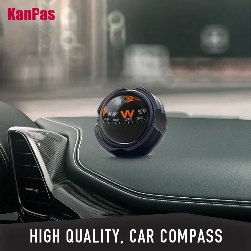 KANPAS Compass for Car/Small Dashboard Compass/Compass for Boat/No Leaking Compass/Double Dial/Luminous