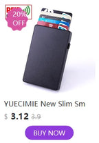 YUECIMIE Slim Aluminum Wallet With Elasticity Back Pouch ID Credit Card Holder Mini RFID Wallet Automatic Pop up Bank Card Case
