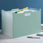 Modern white A4-sized foldable file storage box - with multiple pockets, the ideal desktop folder and desktop storage box
