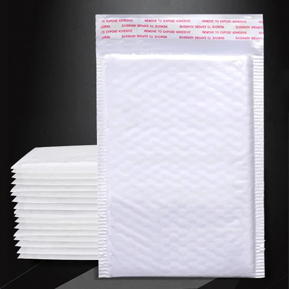 50Pcs Bubble Envelopes White Foam Shipping Bags Poly Bubble Mailers Pad Self Seal Packing Bags for Magazine 15cm 18cm 23cm 25cm