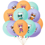 Superkitties Happy Birthday Party Decor Paw Meow Cat Super Kitties Tableware Tablecloth Plate Cup Gift Set Kid Party Supplie Toy