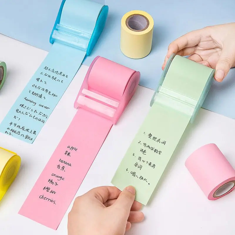 Creative Tape-Style Sticky Notes Tearable Replaceable Paper Core 8m Durable Strong Viscosity for Office And School Supplies