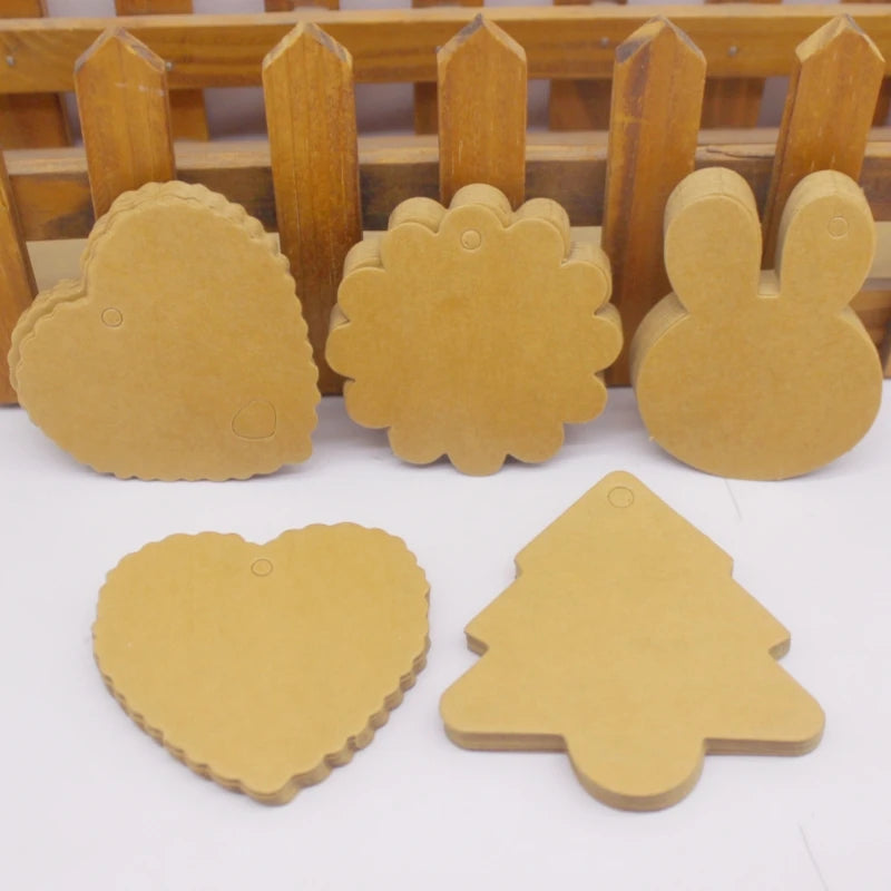 Large Gift Hang Tags, 100 Pieces Per Batch, White Kraft Paper Gift Packaging Labels, Handcrafted With Love Products, Price Tags