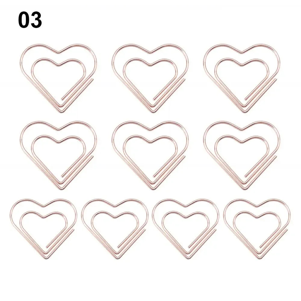 50/20pcs Love Diamond Crown Envelope Stationery Photo Tickets Office Supplies Metal Book Paper Clip Paperclips Mini Binder Clips