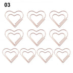 50/20pcs Love Diamond Crown Envelope Stationery Photo Tickets Office Supplies Metal Book Paper Clip Paperclips Mini Binder Clips