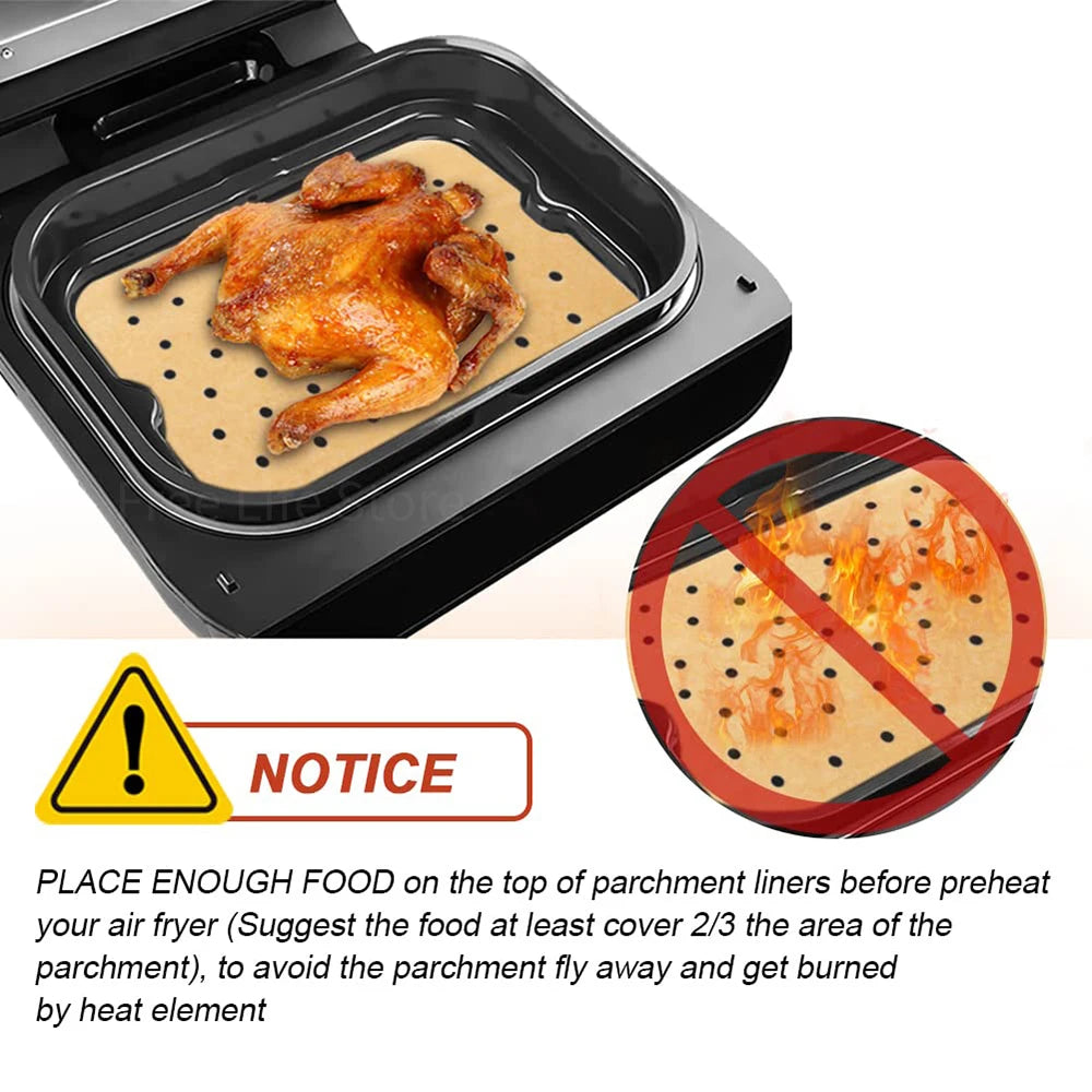 Air Fryer Parchment Paper for FG551 Ninja Foodi Smart XL 6-in-1 Indoor Grill Non-stick Perforated Airfryer Liner Baking Tools