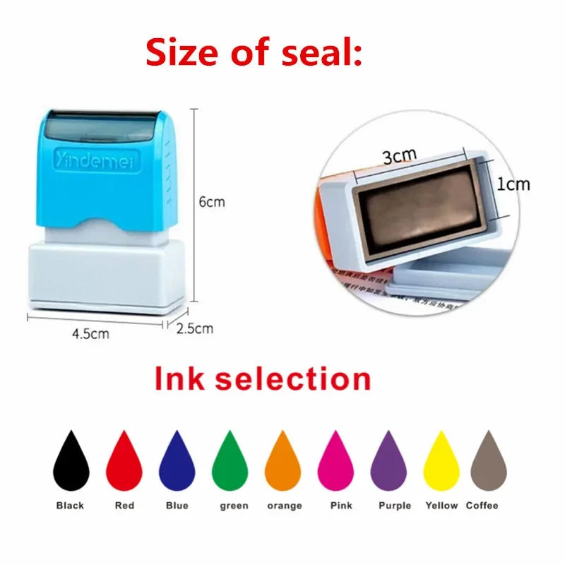 Customized Name ink Stamp self inking seals Personal Baby Waterproof Non-fading Kindergarten Name Seal New student teacher gift