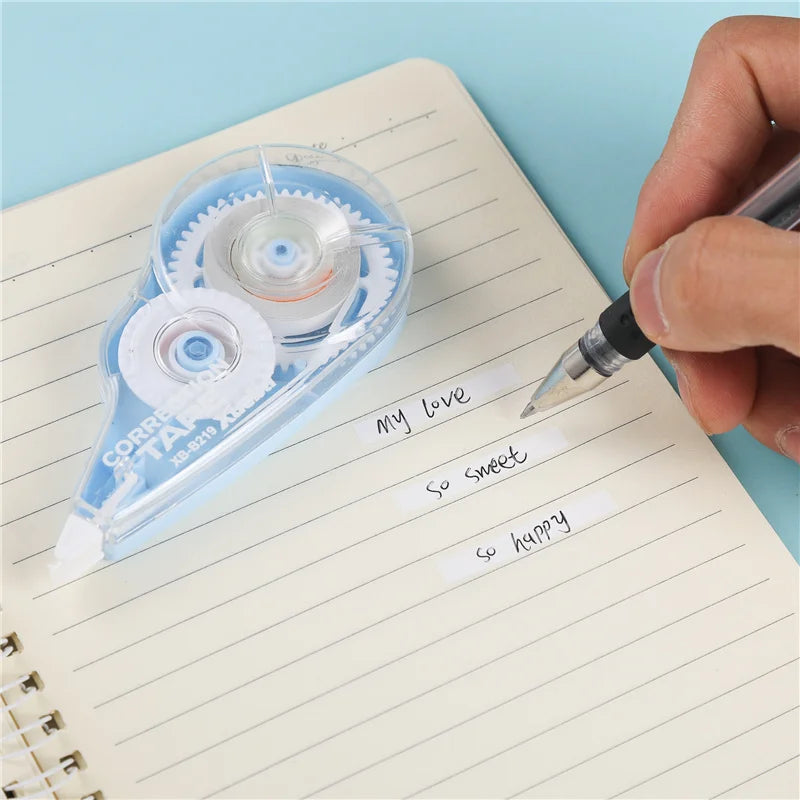 1 Correction Tape + 1 Correction Liquid Kawaii White Out Combo Quick Dry & Clean Finish Student Mistake Cover Tools Stationery