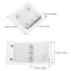 1Set Mini A8 3 Ring Transparent Binder Cover with Snap Button Pockets Soft PVC Protector for Travel School Office Budget