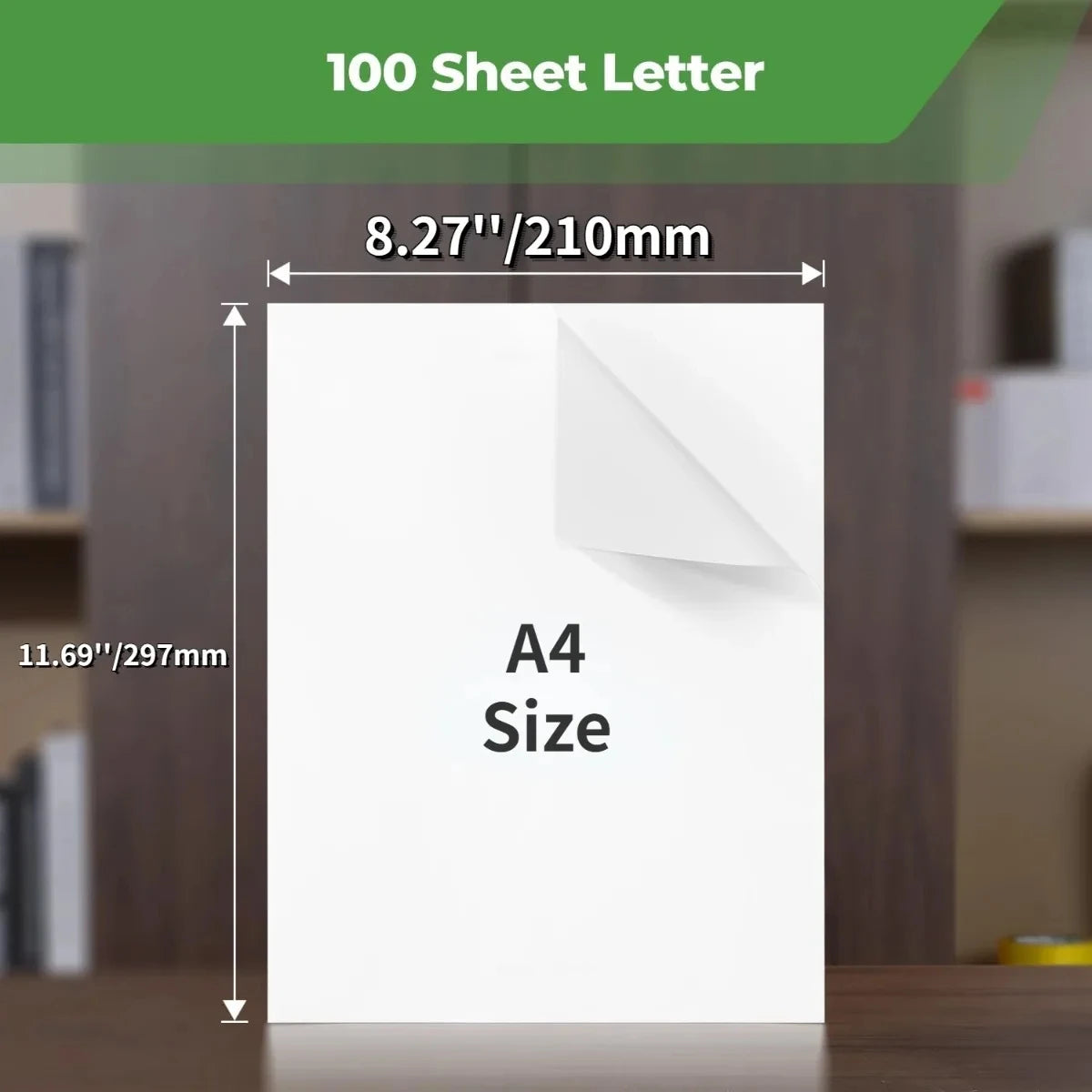 A4 Thermal Paper Printer Paper for A4 Portable Printer,For M08F-Letter, M08F M832,M833, M834,M835, 8.27"×11.69” Size, 100 sheets