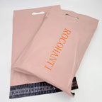 100x Custom LOGO Poly Mailing Bag Pink Mailers Envelopes Plastic Postal Bag Shipping Packages with Handle for Clothing Packaging