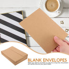 50Pcs Classical Kraft Blank Paper Envelopes Gift Card Envelope Vintage Greeting Card Envelopes For Wedding Party Invitation