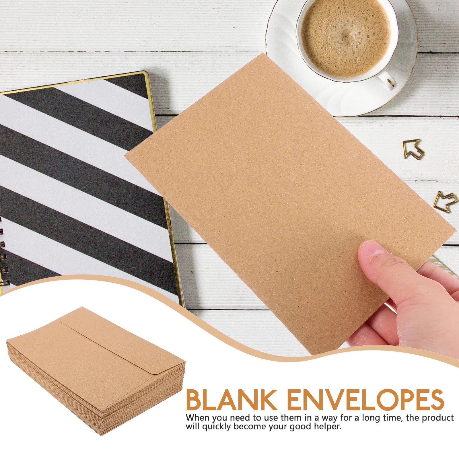 50Pcs Classical Kraft Blank Paper Envelopes Gift Card Envelope Vintage Greeting Card Envelopes For Wedding Party Invitation