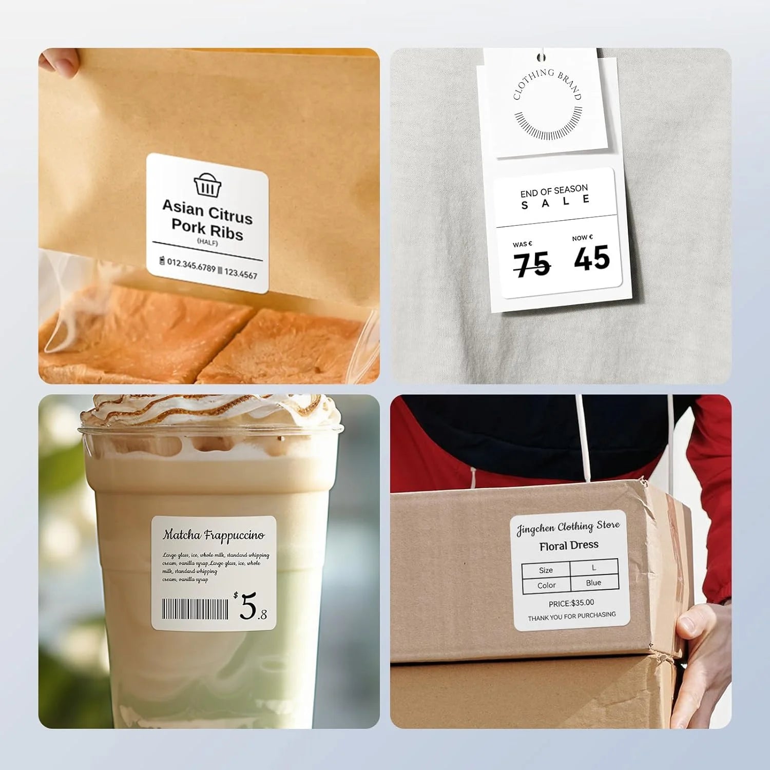 Original Niimbot B21/B1/B3S/B31 White Transparent Label Sticker Big Size Self-adhesive Waterproof Price Tag Thermal Paper