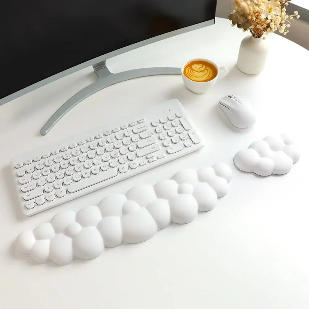Keyboard Cloud Wrist Rest with Soft Leather Memory Foam Wrist Support/Cushion for Easy Typing and Pain Relief  Rest for office