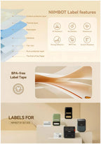 NIIMBOT B21/B203/B3S Colored Label Machine Printing Paper Self Adhesive Label Waterproof Oil Resistant Tear Resistant Label