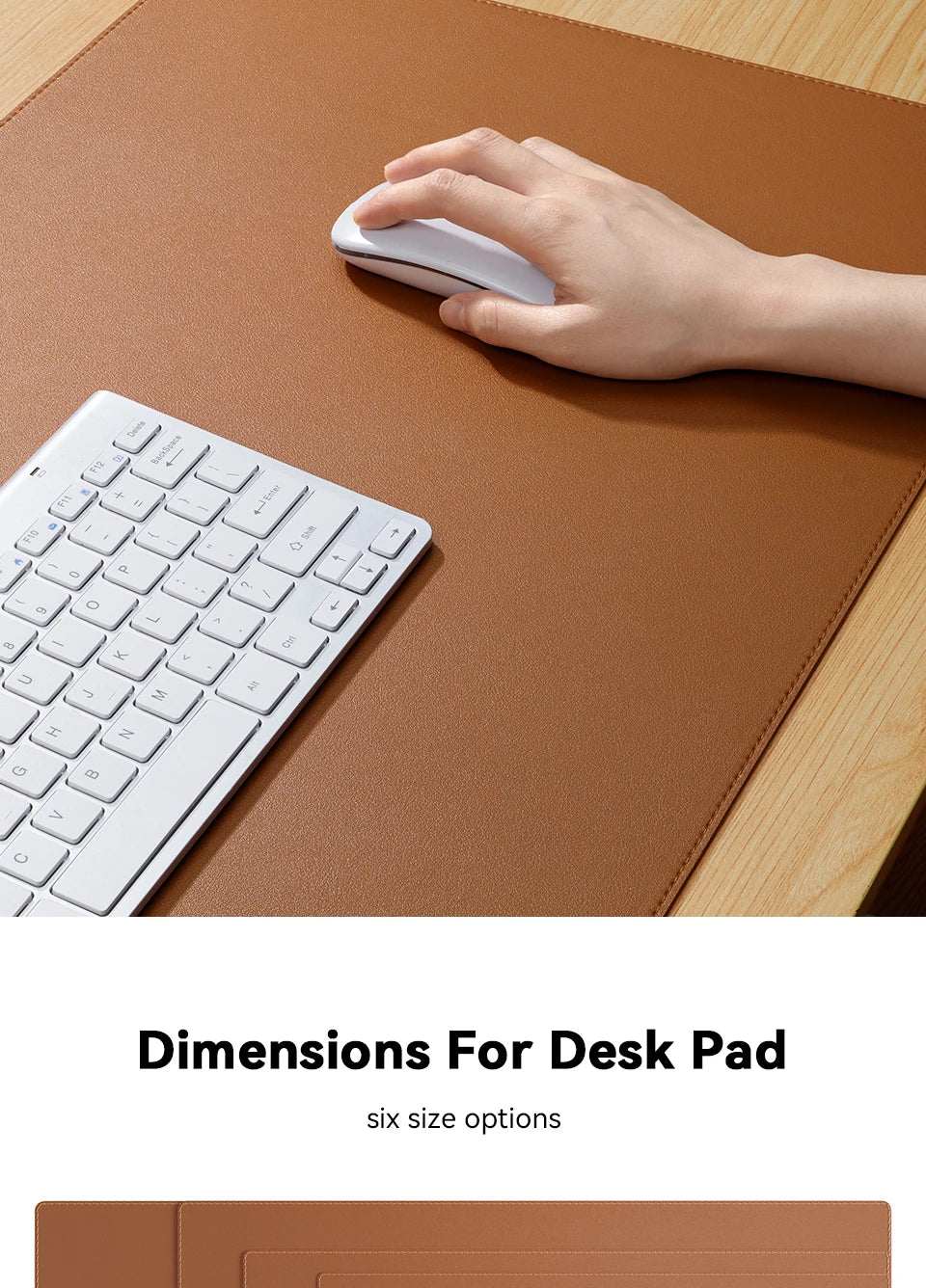 Desk Pad Protector, Mouse Pad, Office Desk Mat, Non-Slip with Stitched Edges PU Leather Desk Blotter for Office Home School