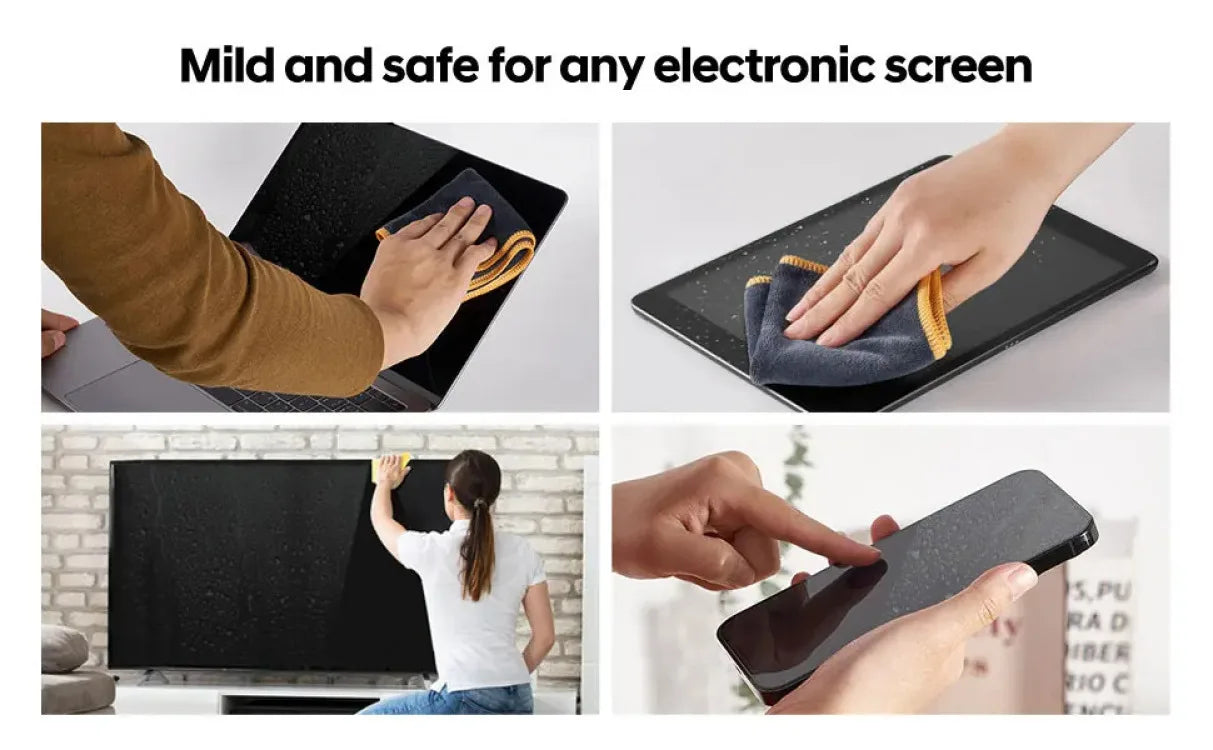 Screen Cleaner Spray Kit with Microfiber Cloth Anti-Fingerprint Polish Coating for Phone Tablet Camera Screen Cleaning Protectio