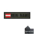 1PC 10cmX2.5cm Custom Name Flag Patch Stripes Badge Iron On Or Hook Loop Estonia Austria Bulgaria Hungary Romanian Ireland green