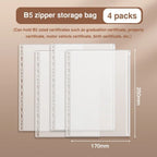 Multifunctional PP Storage Booklet Loose Leaf A4/A5/B5 Binder Family ID Storage Bag Dustproof Photo Album School