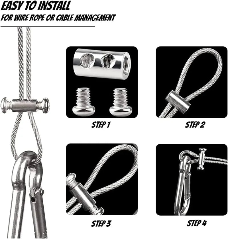 Wholesale Steel Wire Rope Clamps Double Hole Suspension Cable Clamp Cross Screw Adjustment Telescopic Lock Fastener Copper Clips