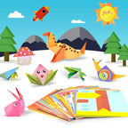 Children's colorful origami set, double-sided origami paper and instruction manual, suitable for DIY art and handmade projects