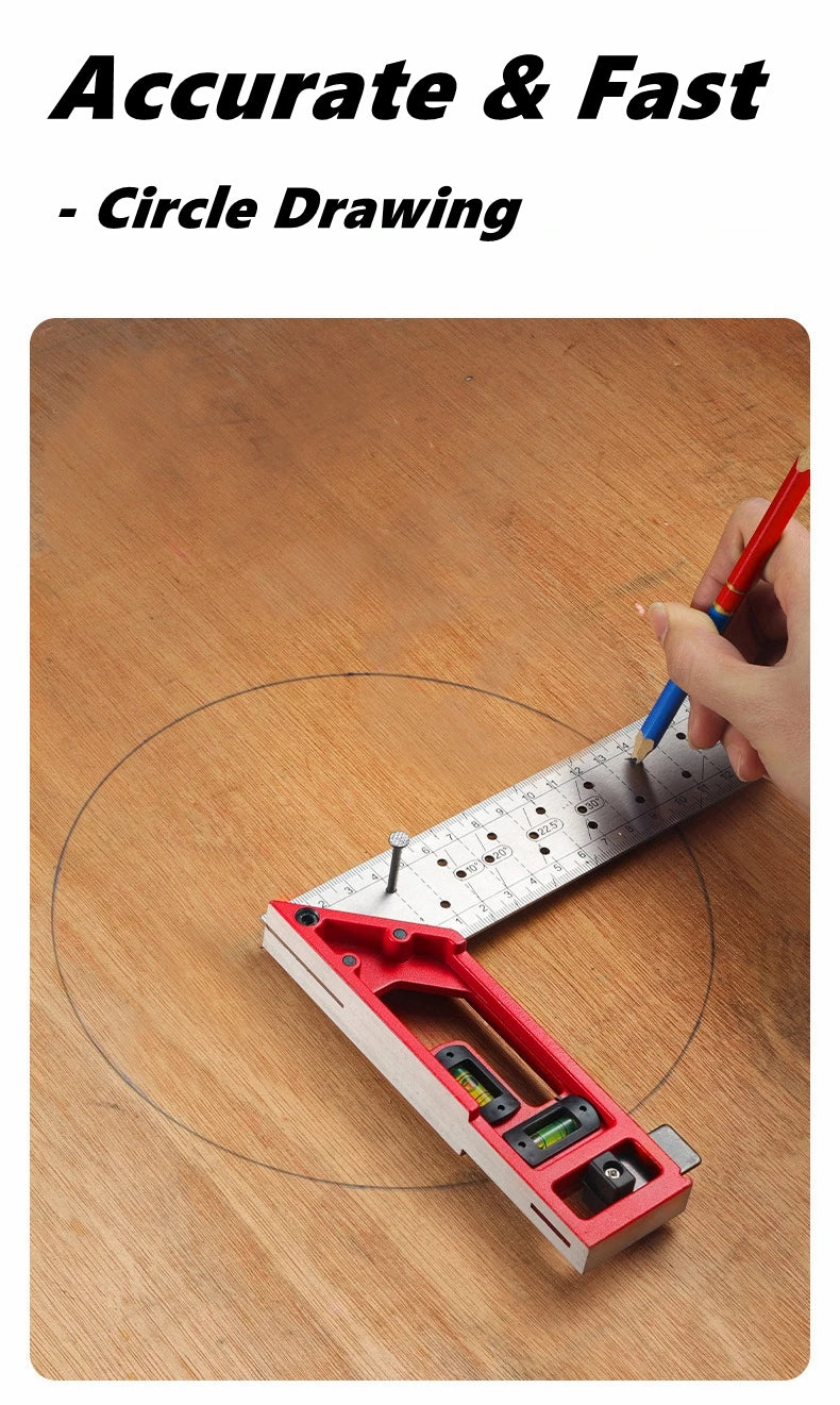 Quick-Positioning Angle Ruler Drawing Tool High-Precision L-Shaped Right Angle Ruler Stainless Steel Multi-Angle Measuring Ruler