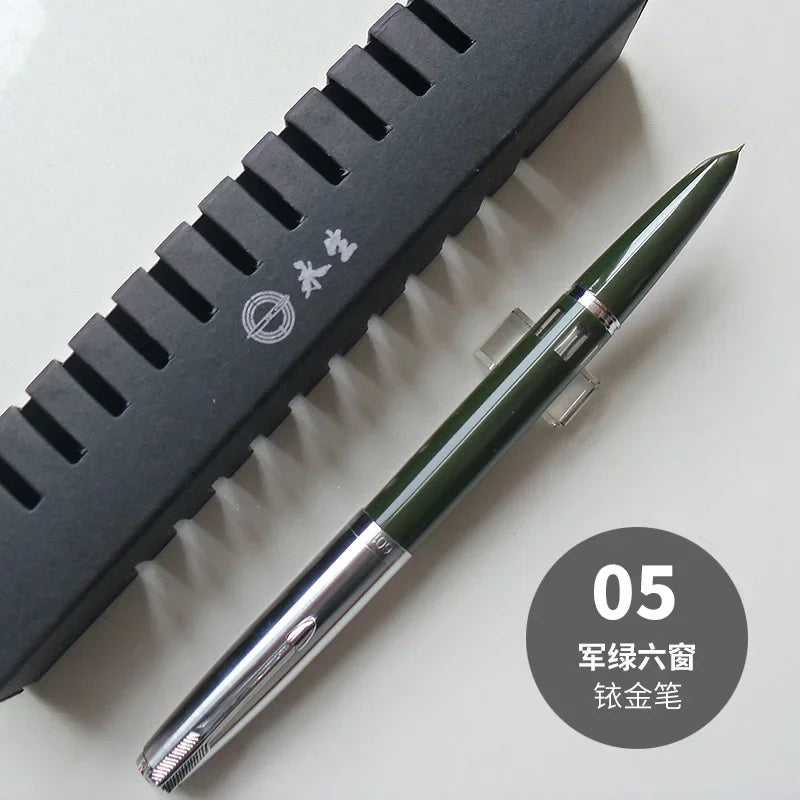 NEW Wingsung 601 Press Piston Fountain Pen Iridium EF/F Nib Steel Cap Vacumatic Resin Ink Pen School Stationery Office Supplies