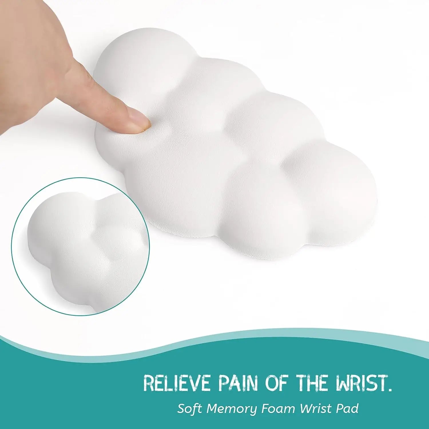 Keyboard Cloud Wrist Rest with Soft Leather Memory Foam Wrist Support/Cushion for Easy Typing and Pain Relief  Rest for office