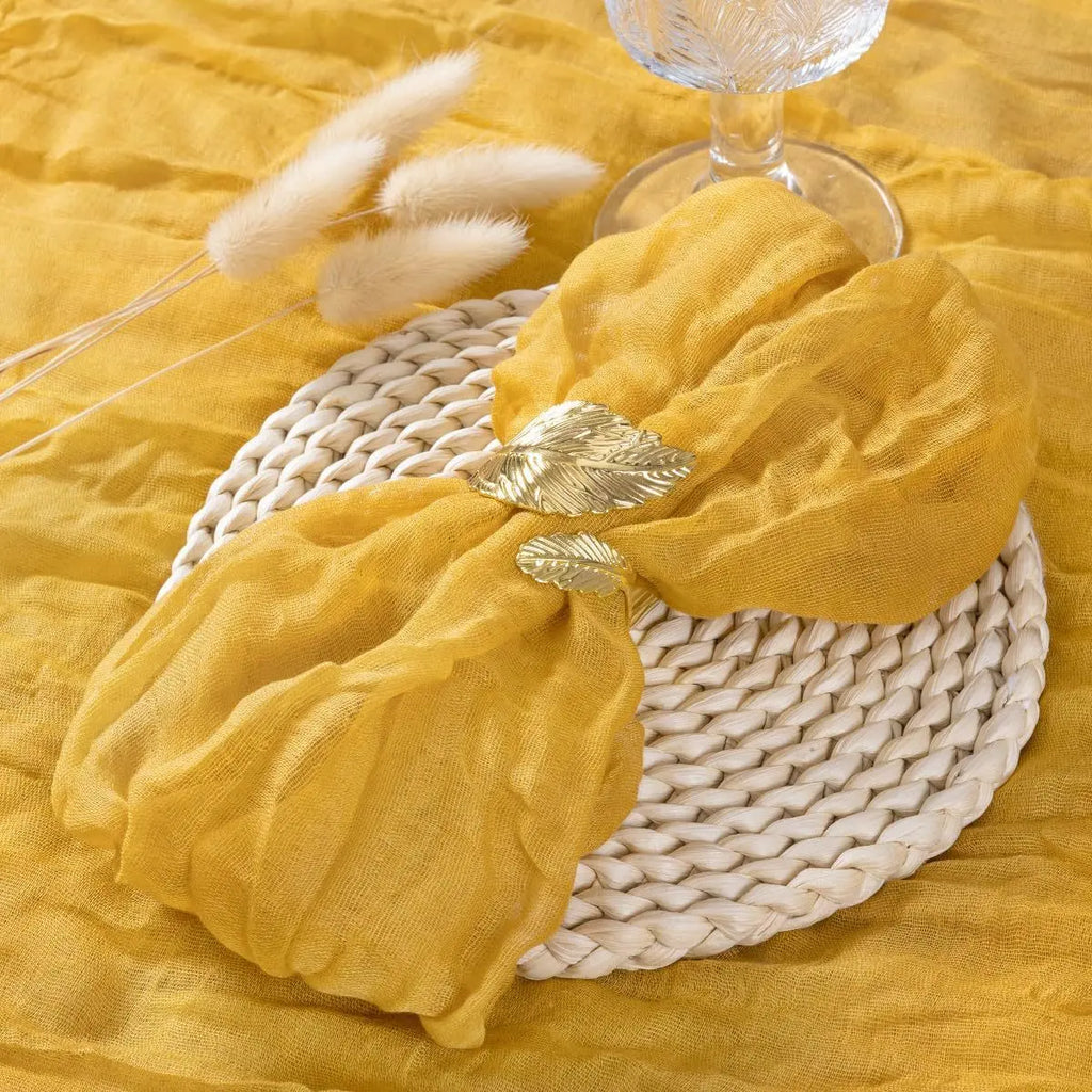 12 PCS Gauze Table Napkins 20x20 Inch Soft Cheesecloth Wrinkled Dinner Napkins for Weddings Party Reception Anniversary