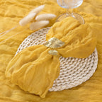 12 PCS Gauze Table Napkins 20x20 Inch Soft Cheesecloth Wrinkled Dinner Napkins for Weddings Party Reception Anniversary