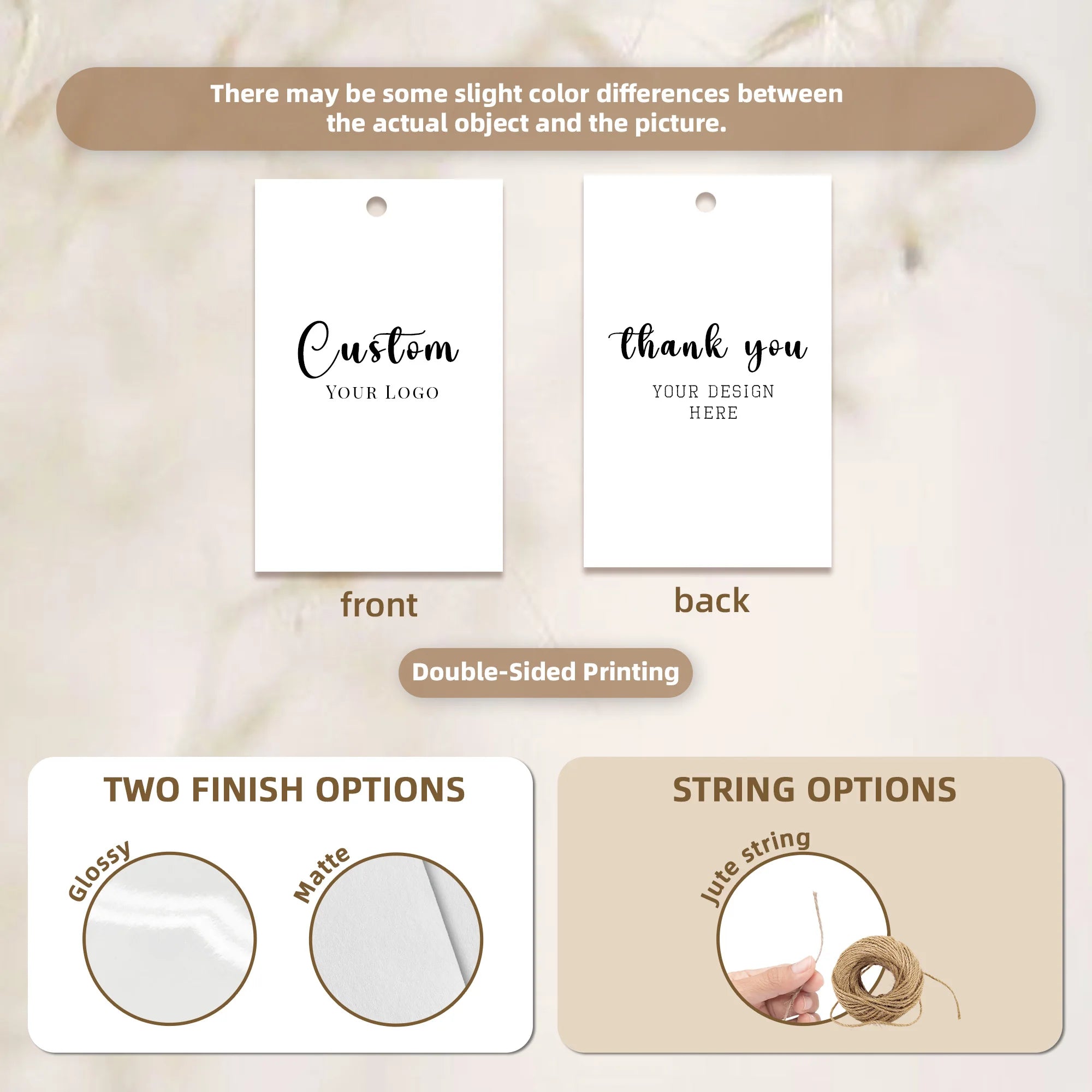 Custom Tags for Clothes Rectangle Personalized Hang Tags for Wedding Thank You Gift Tags for Birthdays Bridal Showers Christmas