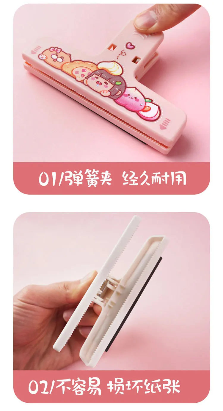 Cute Cartoon ABS Paper Clipper Bookmark Binder Multicolor Office Accessories Document Clip School Supplies Kawaii Stationery